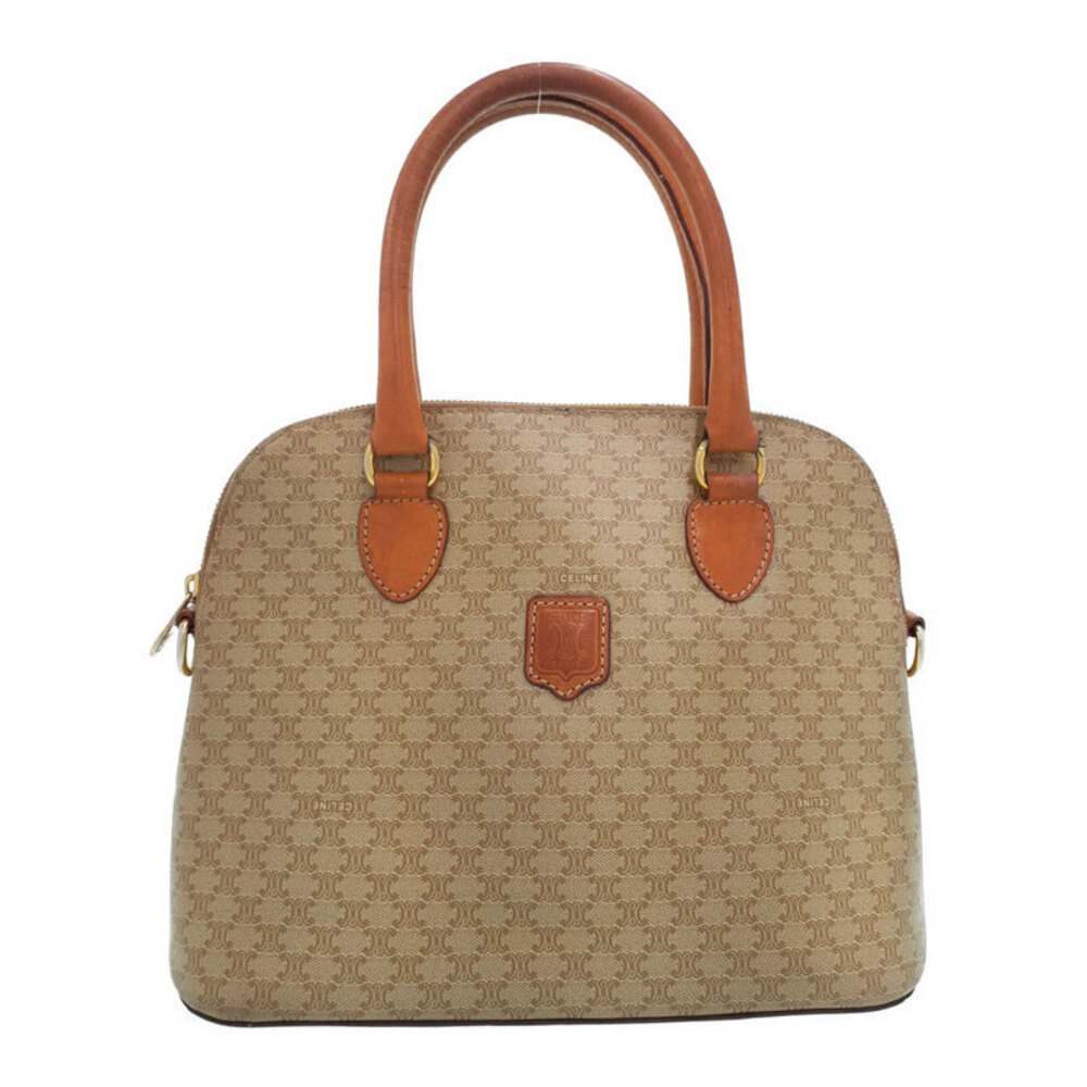 Celine Macadam Leather Shoulder Bag Brown